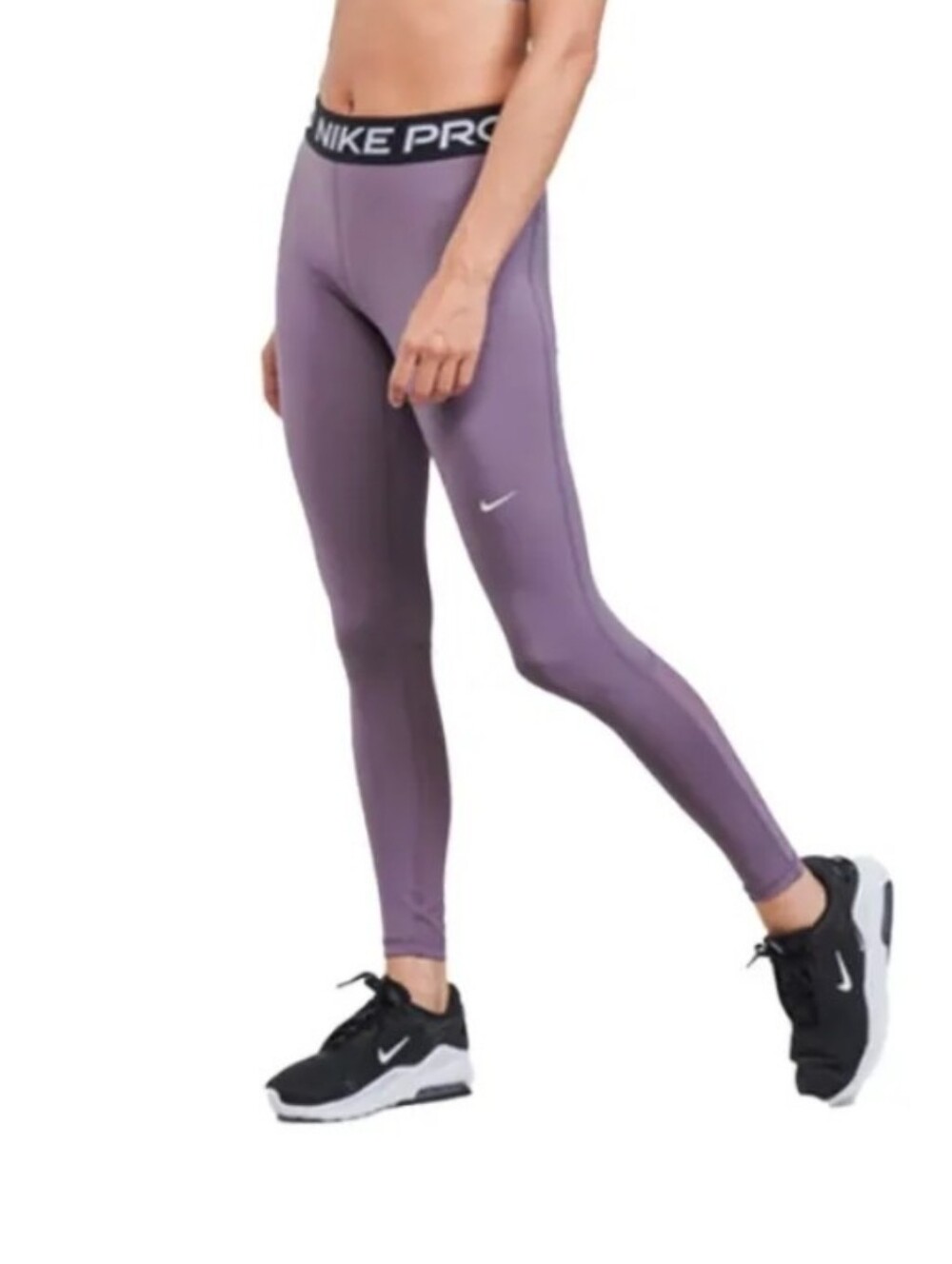 Nike Pro 365 Mid-Rise Mesh Panel Training Leggings Medium Amethyst Smoke Purple